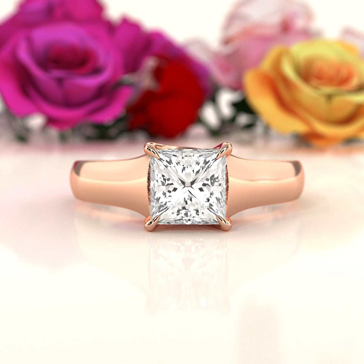 5g Trellis Solitaire Lab Grown Diamond IGI Certified Engagement 5.5mm Ring 1.00 Ctw.